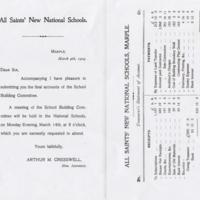 All Saints National School : 1904 : Final Accounts