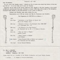 Marple Antiquarian &amp; Local History Society : Programme 1977/78