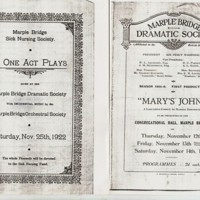 Programmes for Marple Bridge Dramatic Society Performances : 1922 &amp; 1925