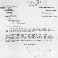 Correspondence re Sale of Wyberslegh Hall Farm 1949