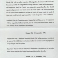 Council Minutes : Marple Hall : 1954