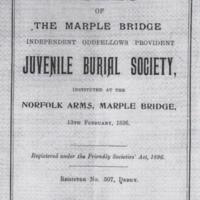 Marple Bridge Independent &amp; Oddfellows Provident Juvenile Burial Society Rule Book