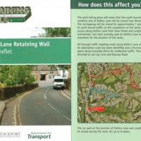 Leaflet : Work to Hollins Lane Retaining Wall, Marple Bridge : 2012