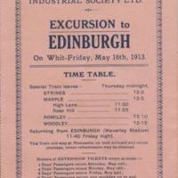 Time table/Programme  for Whit-Friday Excursion 1913