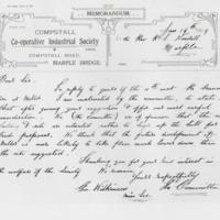 Handwritten accounts/correspondence re disposal of Primitive Methodist Chapel