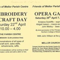 Flyer for an Opera Gala and Craft Day : 22 and 29 April 2008