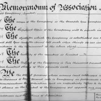 Memorandum of Association : 1865