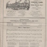 Programme for Vernon Park Musical Festival 1920