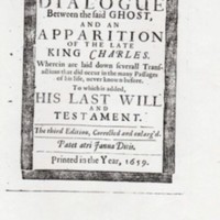 Pamphlet : Bradshaws Ghost : 1659