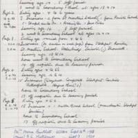Handwritten extracts from Mellor School Entry Book : 1892 - 1945