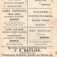 Two pages with advertisements for businesses in Marple &amp; Stockport Area : Undated