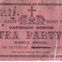 Ticket for Tea Party at St. Mary&#039;s :  1862