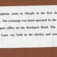 Brief History of Telephone in Marple
