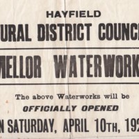 Poster for Mellor Waterworks : Opened 1926