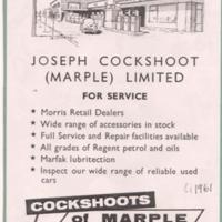 Newspaper advert for Joseph Cockshoot (Marple) Ltd