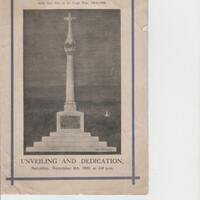 Mellor War Memorial : Unveiling/Dedication 1920 : Inscription : 1951 : Newspaper cuttings.