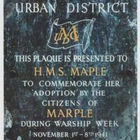 Material on Installation of Plaque re HMS Maple : 2016