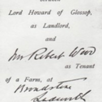 Agreement between Lord Howard &amp; Robert Wood : Farm at Ludworth : 1896