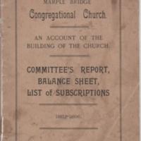 Booklet : Marple Bridge Congregational Church Accounts : 1882-1896
