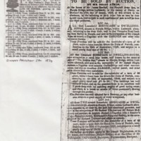 Newspaper Announcements of Auctions : 1796, 1838 &amp; 1854