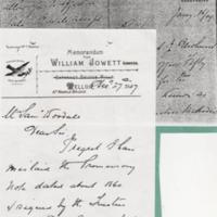 Photocopy of business memo from William Jowett Ltd : 1907