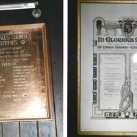 Photographs of Memorial Plaques WW1 &amp; WW2 : St Pauls, Strines