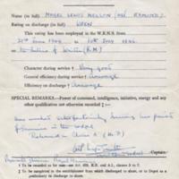 W.R.N.S. Employment Certificate : 1944 - 1946 : M L Nelson