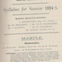Technical Instruction Committee Minutes : Marple : 1893-1965
