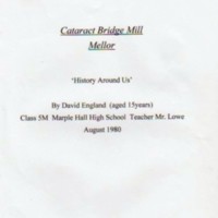 School Project on Cataract Bridge Mill : History Around Us : D England 1980
