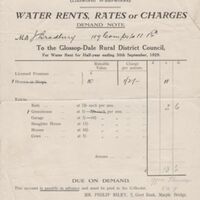 Rates Receipts / Demands : Various Dates
