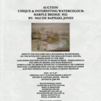 Auction advert for sale of Watercolour of Marple Bridge