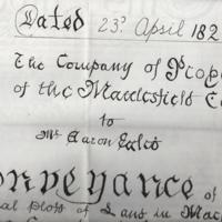 Handwritten Conveyance dated 1828