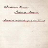 Stockport Union Parish of Marple : Minutes of Vestry Meeting 1899