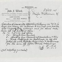 Copy of Plumbers Bill : T J Ward : 1910