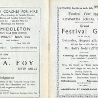 Rowarth Social Club Grand Festival Gala : 1951