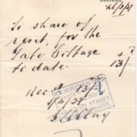 Receipts for Share of Rent : Gate Cottage : 1930&#039;s &amp; Correspondence