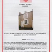 Estate Agent Leaflet :  3 Chapel Houses
