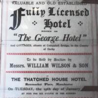 Auction Particulars for  The George Hotel and cottages at Compstall Bridge 1897