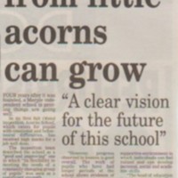 Newspaper cuttings regarding The Acorns Independent School