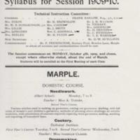 Evening Classes : Marple High &amp; Willows Schools : 1909,1939 &amp; 1952