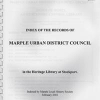 Index of Records of M.U.D.C. held at Stockport Library