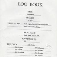 Log Book for &quot;Marple&quot; Lancaster Bomber : 1944