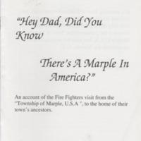 Booklet : &quot;Hey Dad, Did You Know - There&#039;s A Marple In America&quot;  : Angela Hurley
