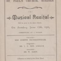 Programme : St Paul&#039;s Church Musical Recital : 1906