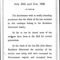 Notification from Auctioneers : 1929