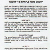 Marple Arts Group : Programmes &amp; Leaflets
