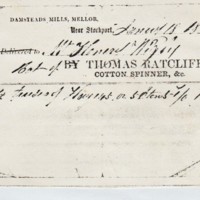 Damstead Mill Delivery Note 1860