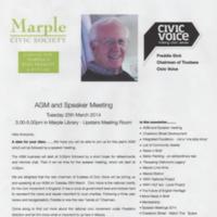 Marple Civic Society AGM &amp; Newsletter 2014