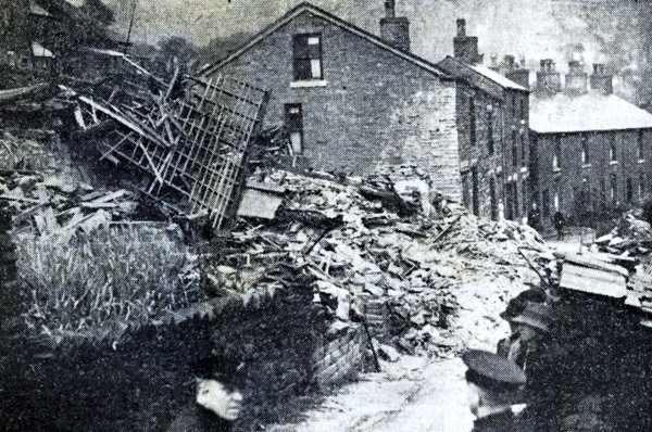 Hayfield bomb damage